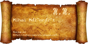 Mihai Ménrót névjegykártya
